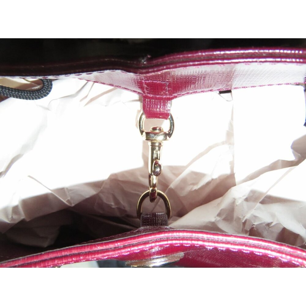 Coach 2014 Peyton Oxblood Saffiano Leather Chain Tote with expandable sides - Picture 13 of 14